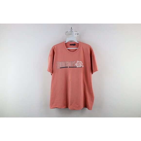 Vintage Tops - Vintage 90s Bum Equipment Womens L / XL Faded Spell Out Bum Sport Flower T-Shirt